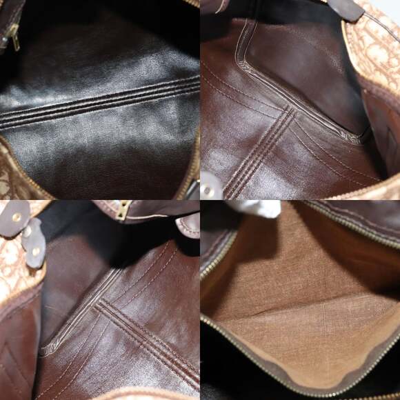 DIOR Trotter Canvas Hand Bag Brown Gold - Picture 11 of 12